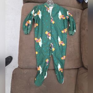 Disney Green Kids One Piece Footie Winnie The Pooh Winter